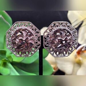 Vintage Jose and Maria Barrera Avon Silver Tone Vintage Silverplated Earrings